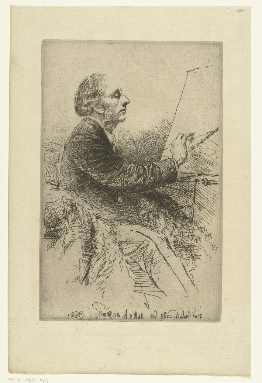Selvportrett av Francis Seymour-Haden Portrett av Francis Seymour Haden, nr. 4 (mens du maler) av Francis Seymour Haden (Sir) (signed by artist)