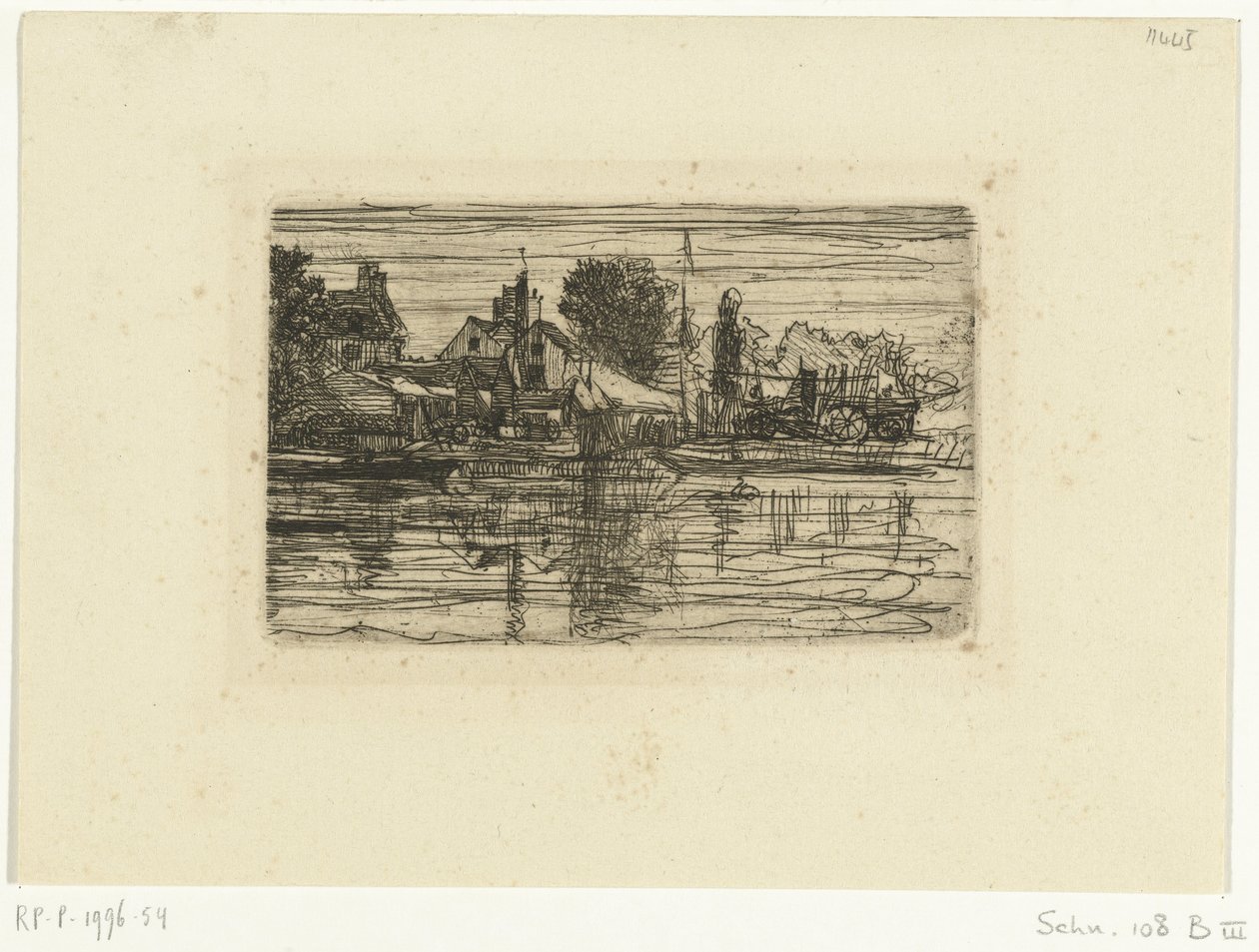 Landsby ved vannet Thames Side av Francis Seymour Haden (Sir)