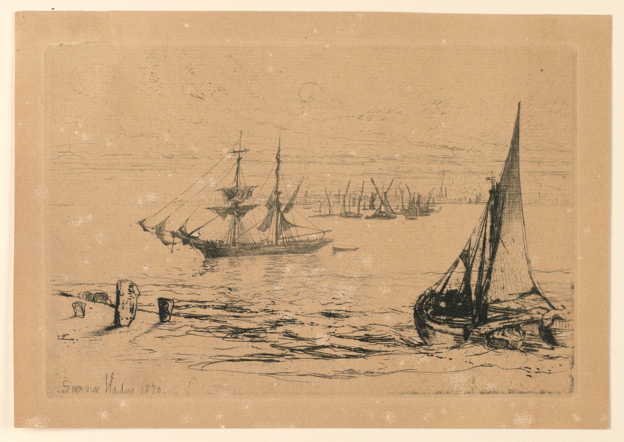 En brigg for anker av Francis Seymour Haden