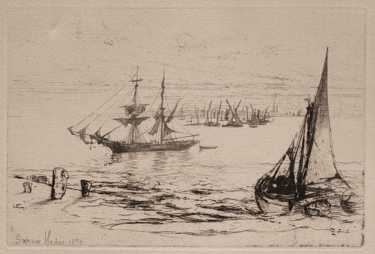 En brigg for anker av Francis Seymour Haden