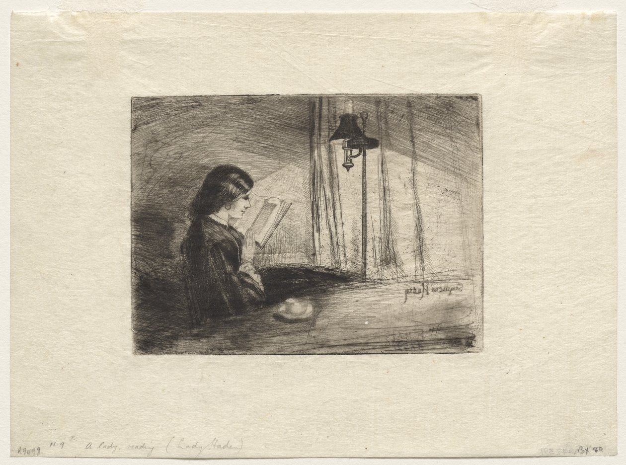 En dame som leser av Francis Seymour Haden