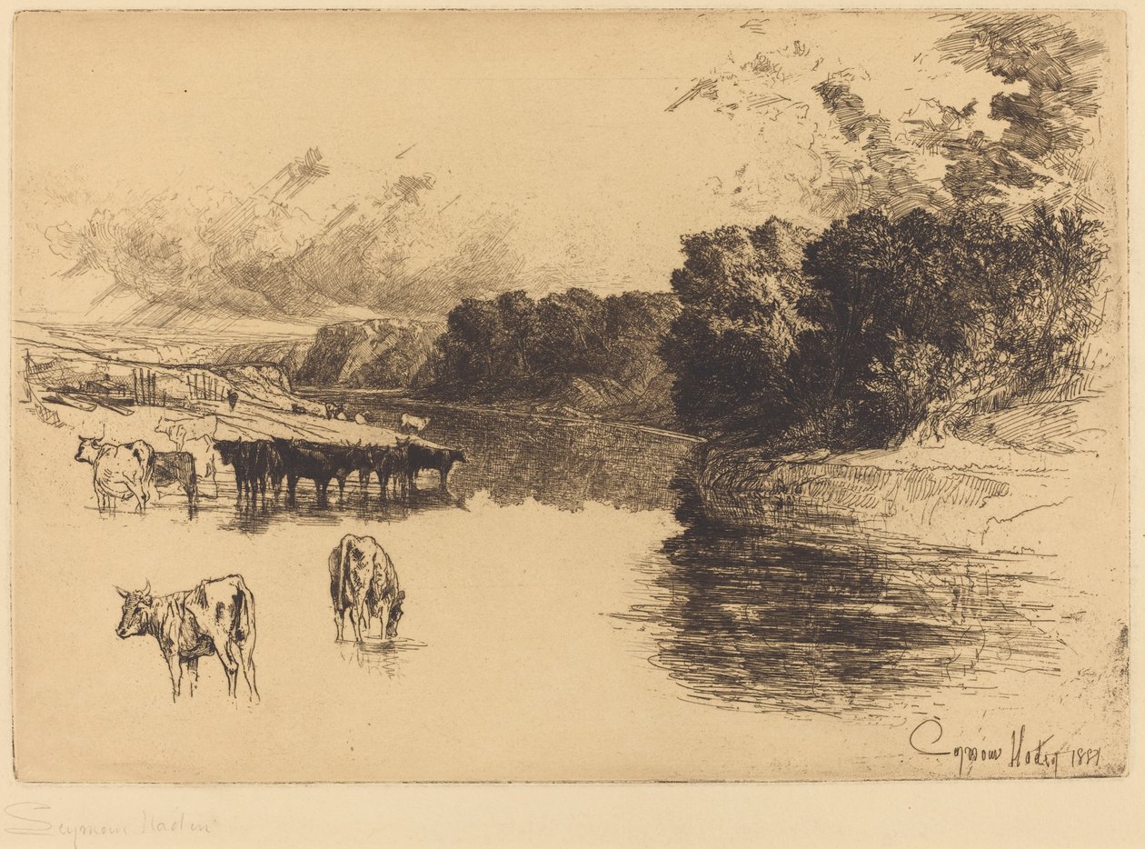 En Lancashire-elv av Francis Seymour Haden
