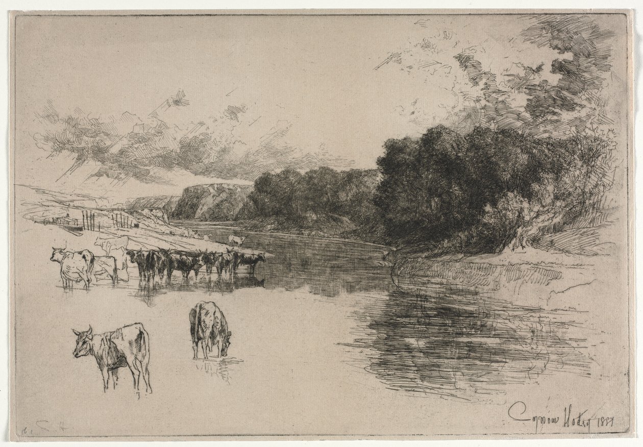 En Lancashire-elv av Francis Seymour Haden
