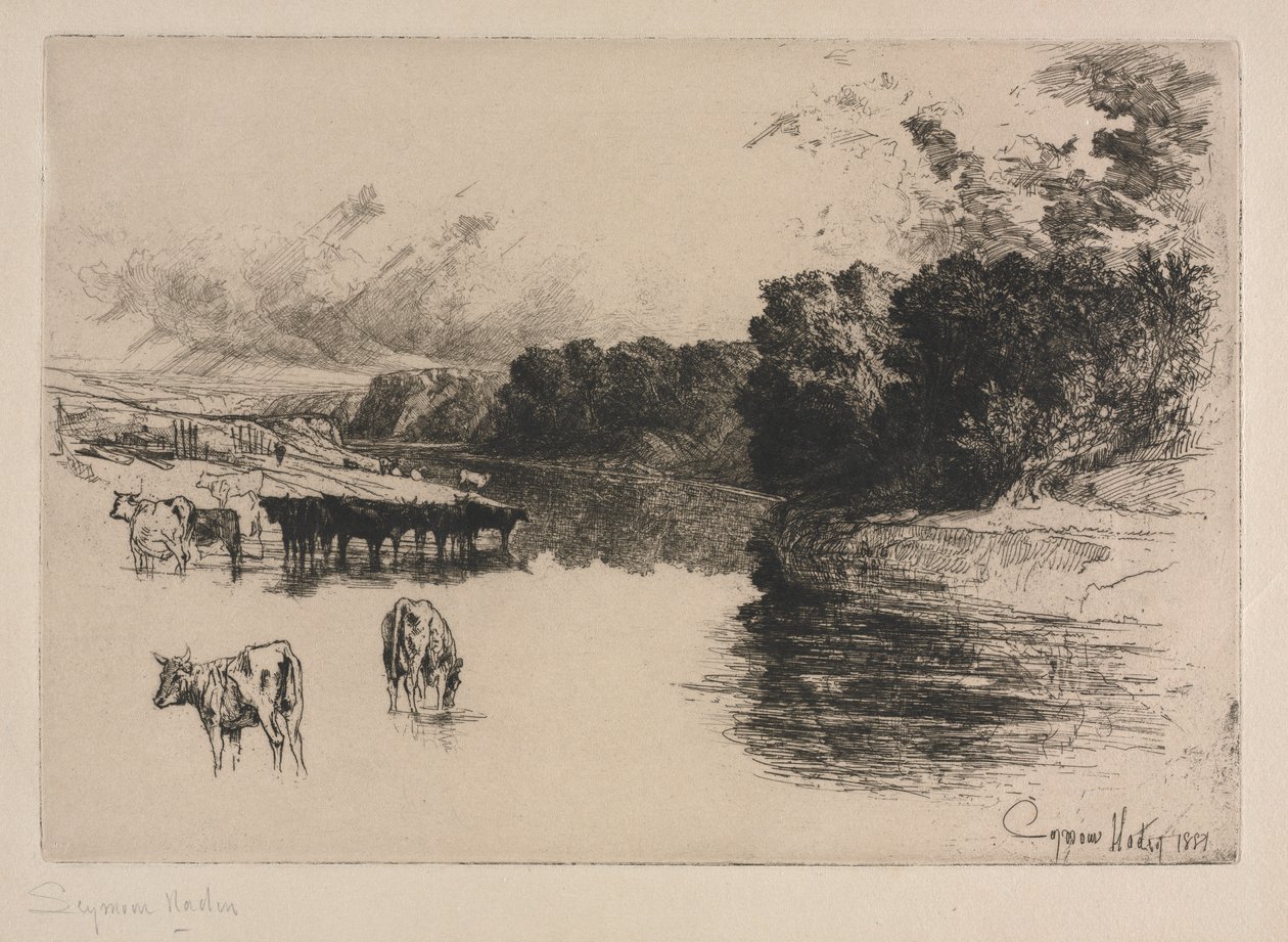 En Lancashire-elv av Francis Seymour Haden