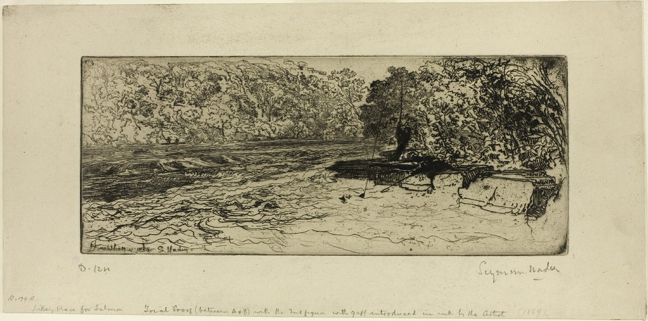 Et sannsynlig sted for en laks av Francis Seymour Haden