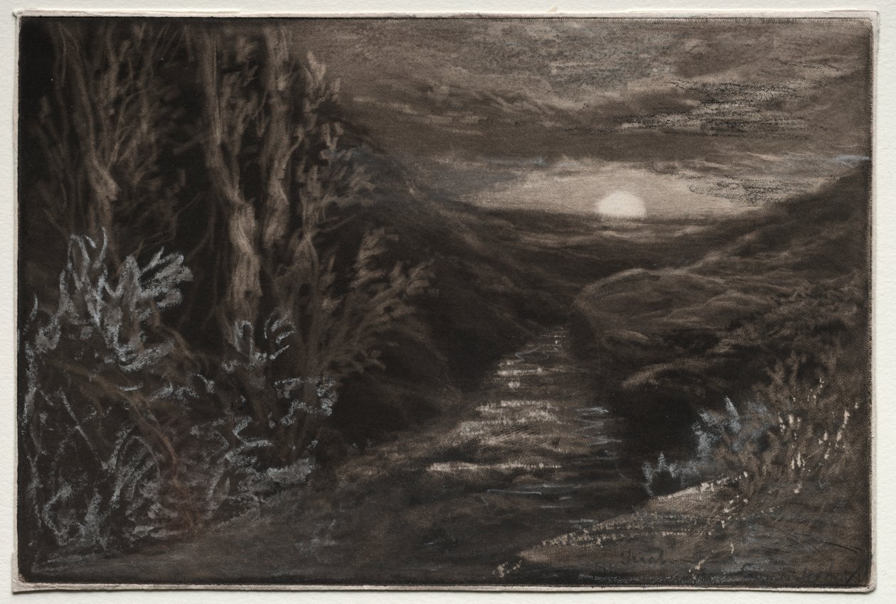 En Moorland Stream av Francis Seymour Haden