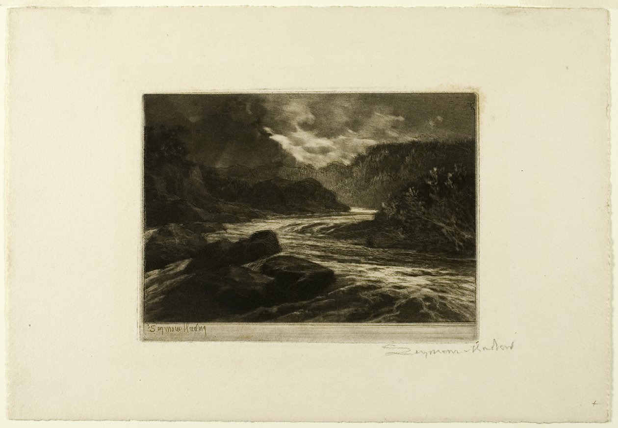 En lakseelv, nr. II av Francis Seymour Haden