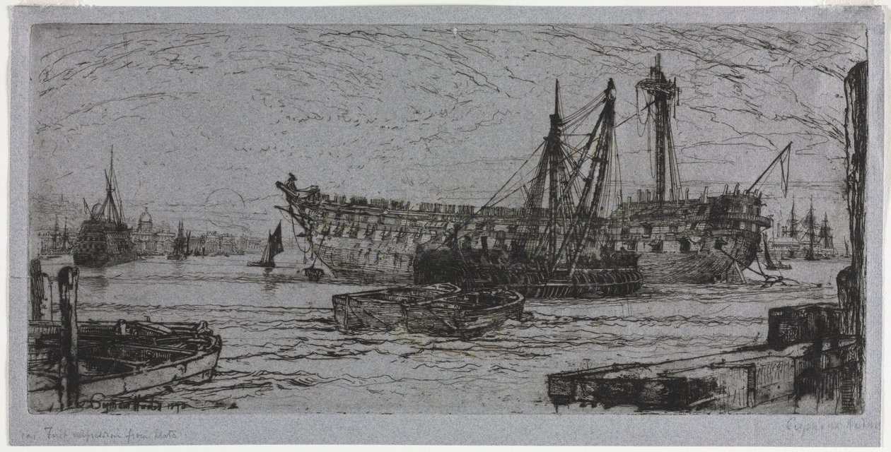 Breaking Up of the Agamemnon, 1870. av Francis Seymour Haden