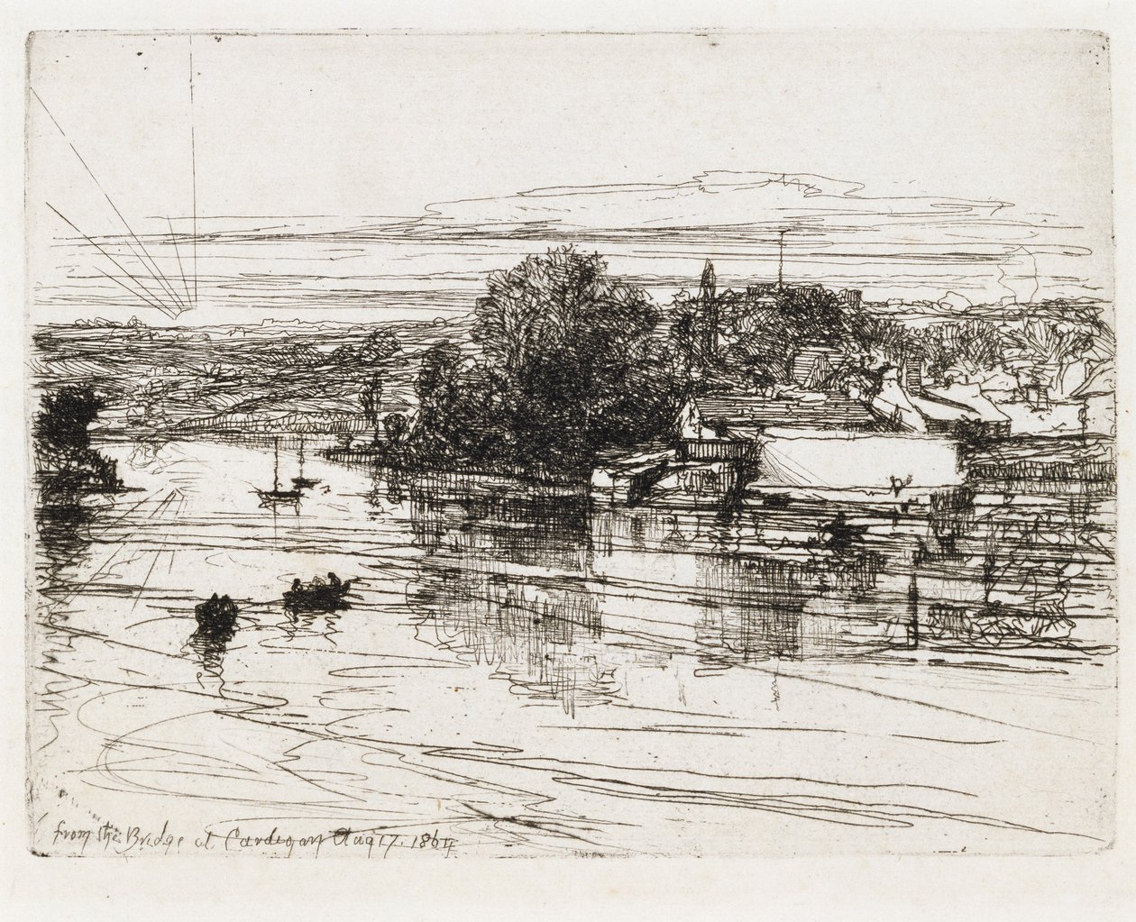 Fra broen ved Cardigan av Francis Seymour Haden