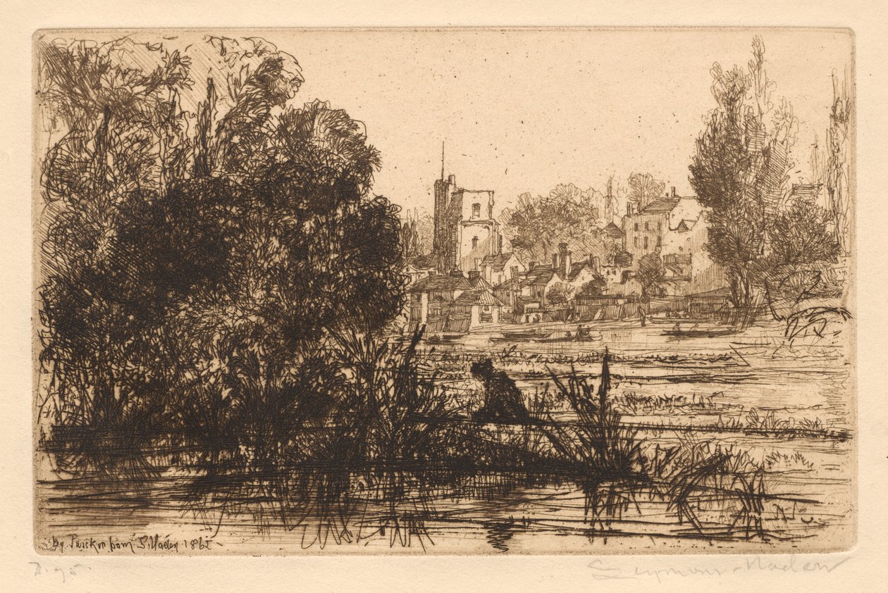 Hamertons Portfolio III: Twickenham Church, 1865-72 publisert 1872. av Francis Seymour Haden
