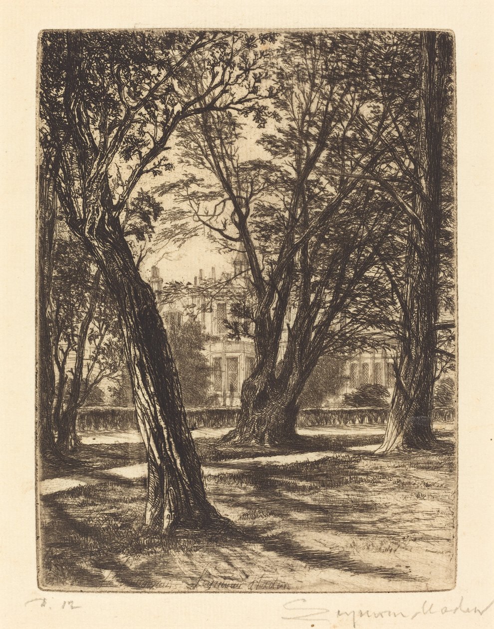 Kensington Gardens (den lille platen) av Francis Seymour Haden