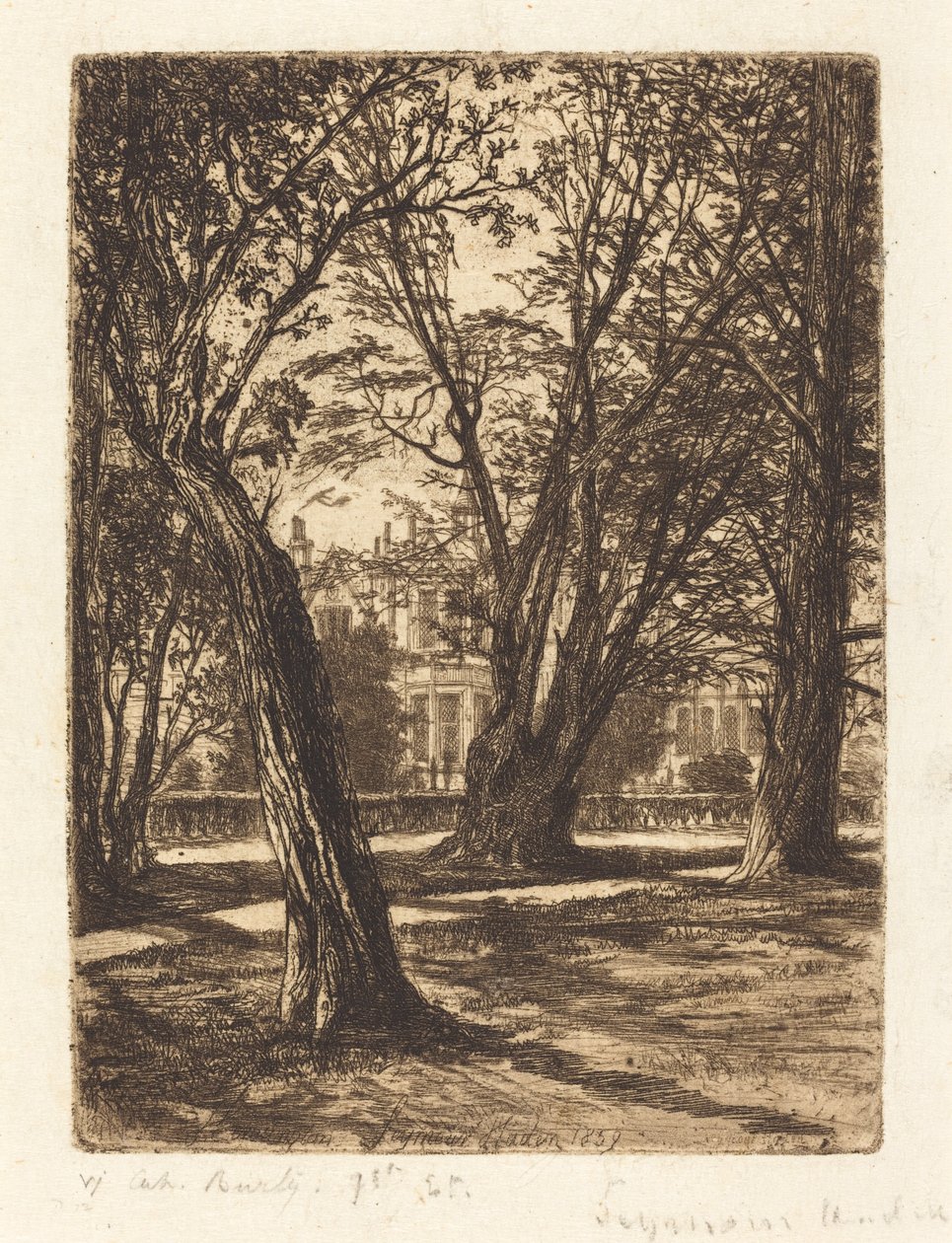 Kensington Gardens (den lille platen) av Francis Seymour Haden