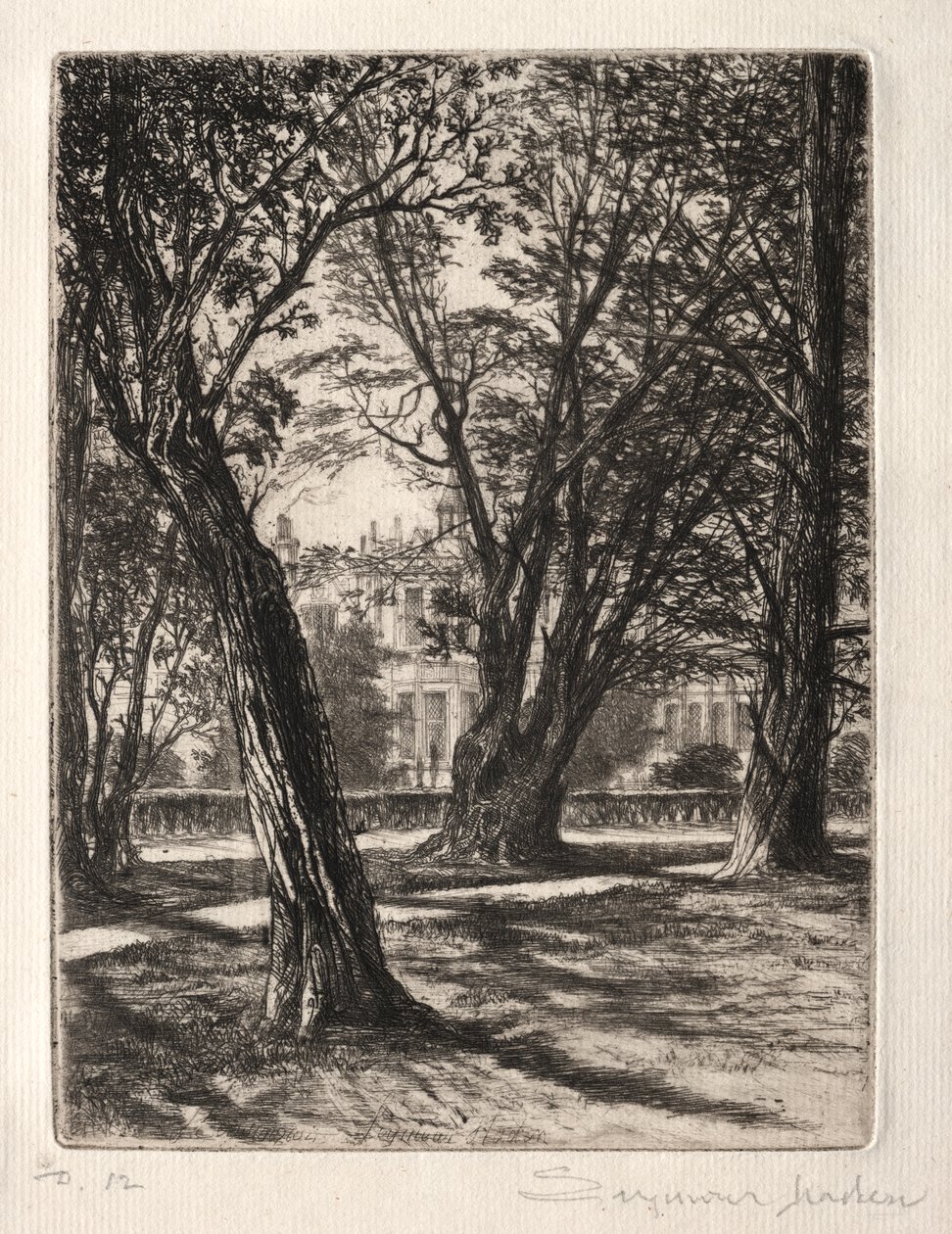 Kensington Gardens (den lille platen) av Francis Seymour Haden