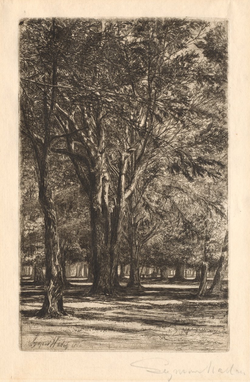 Kensington Gardens, nr. 2 (stor tallerken) av Francis Seymour Haden