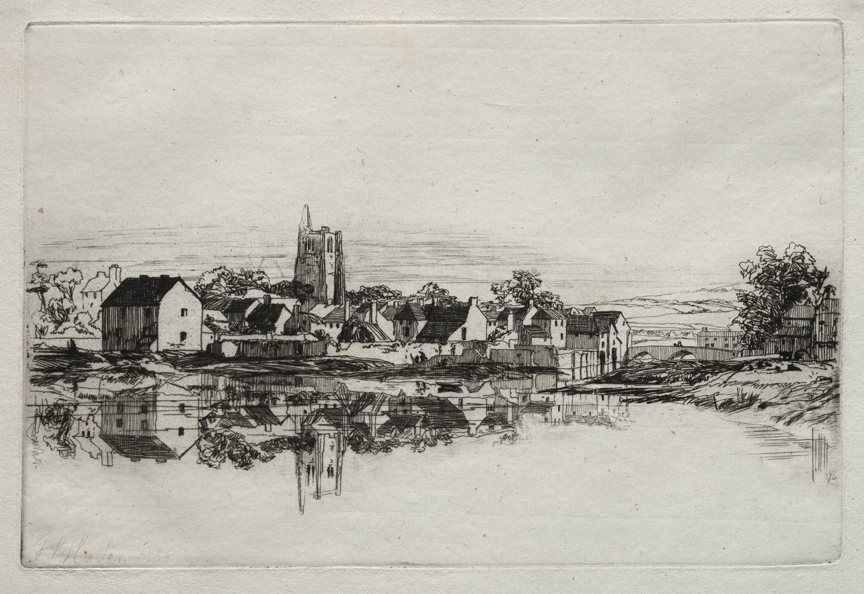 Kidwelly Town av Francis Seymour Haden