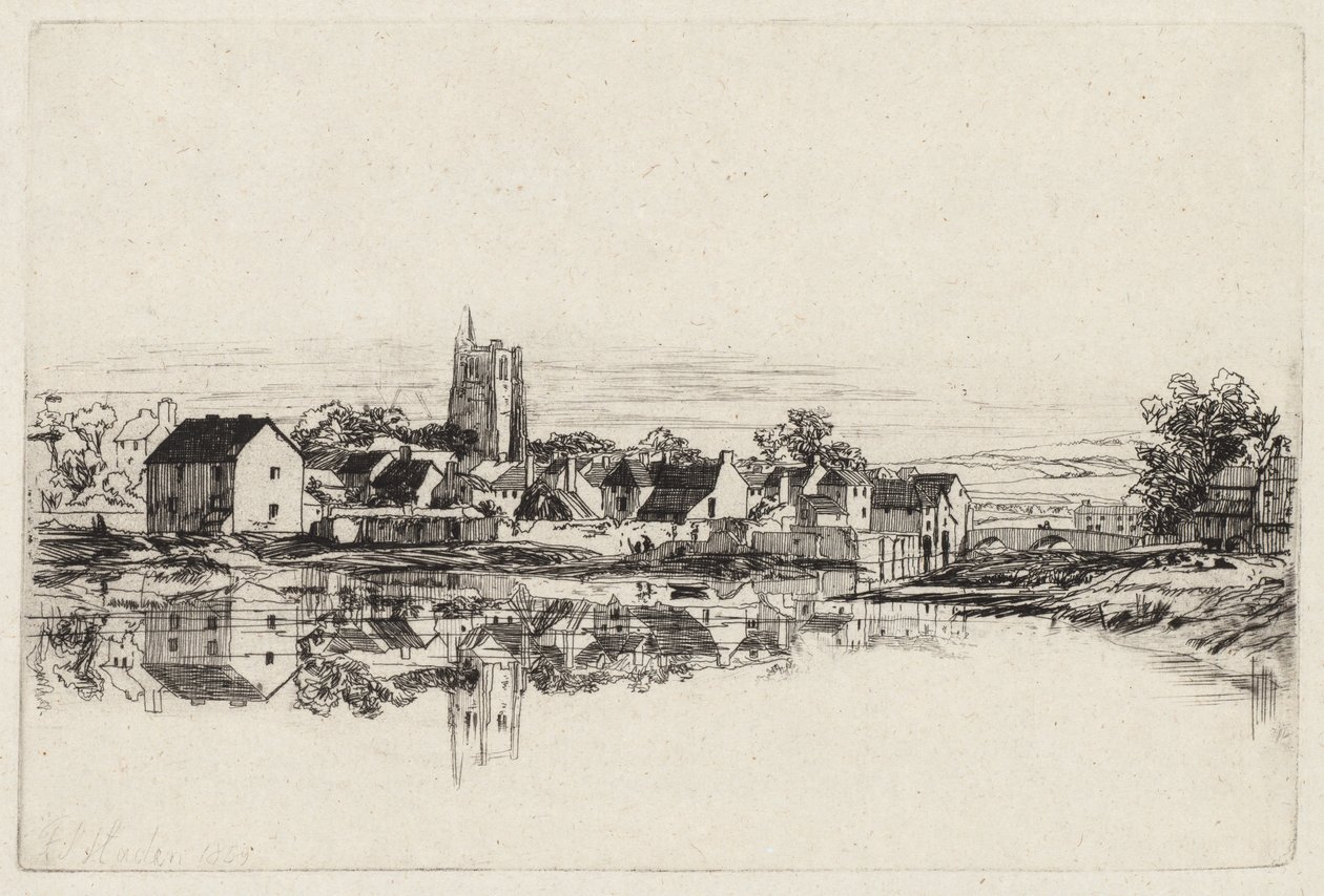 Kidwelly Town, 1859. av Francis Seymour Haden