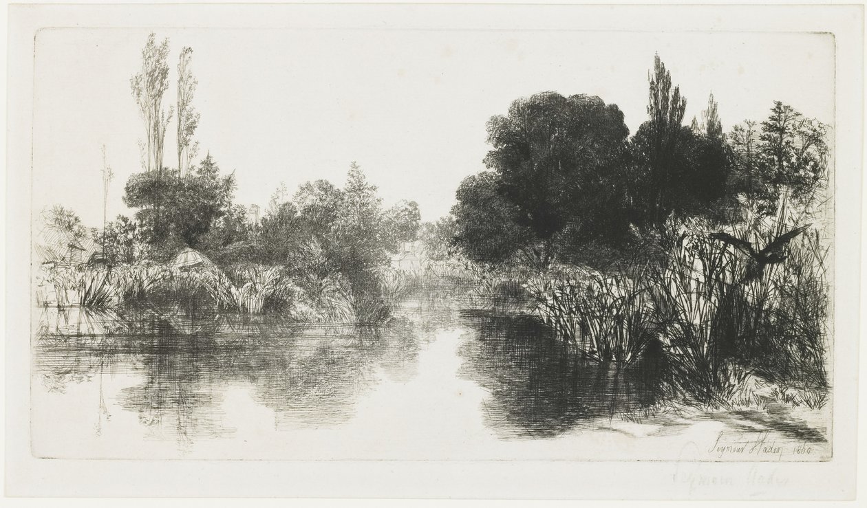 Shere Mill Pond (The Larger Plate), 1860 av Francis Seymour Haden