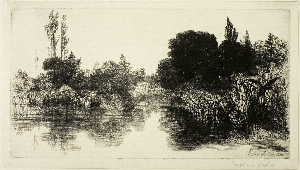 Shere Mill Pond, nr. II (stor plate) av Francis Seymour Haden