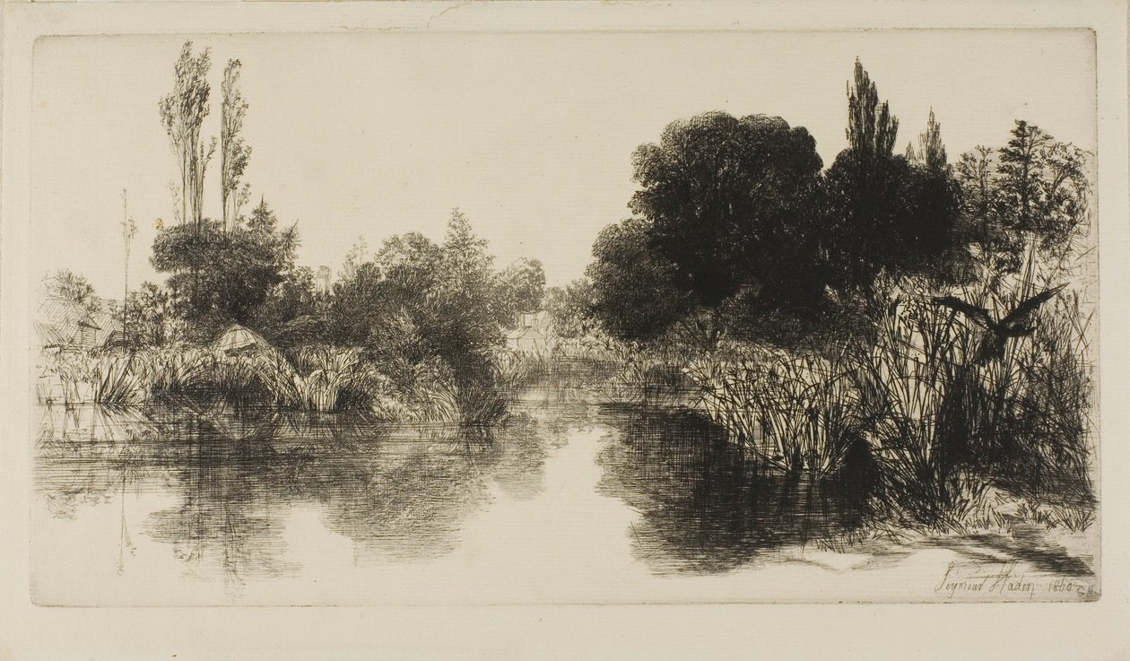 Shere Mill Pond, nr. II (stor plate) av Francis Seymour Haden