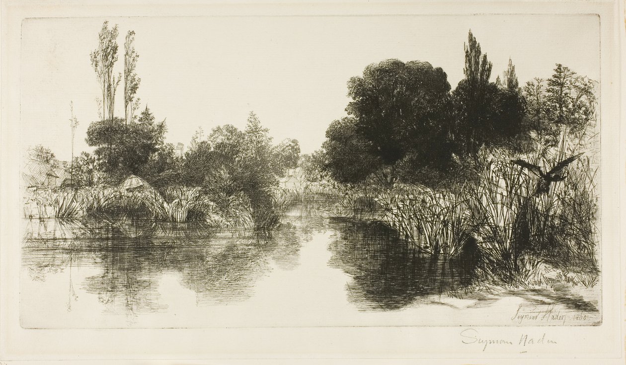 Shere Mill Pond, nr. II (stor plate) av Francis Seymour Haden
