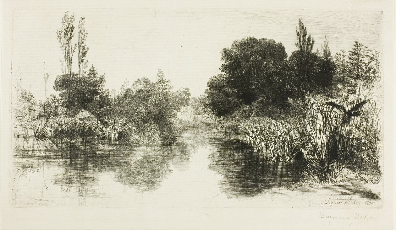 Shere Mill Pond, nr. II (stor plate) av Francis Seymour Haden