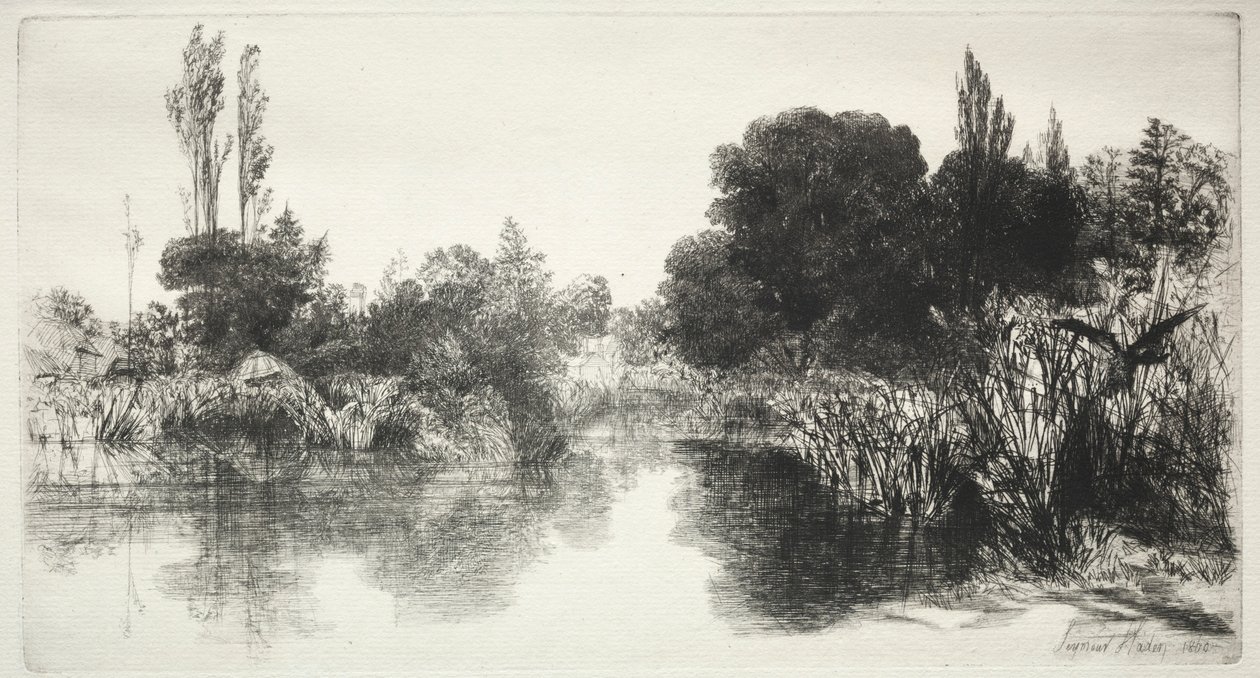 Shere Mill Pond The Larger Plate, 1860. av Francis Seymour Haden