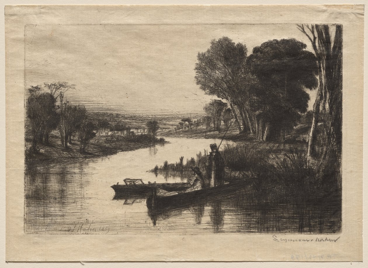 Thames Fishermen (første tallerken) av Francis Seymour Haden