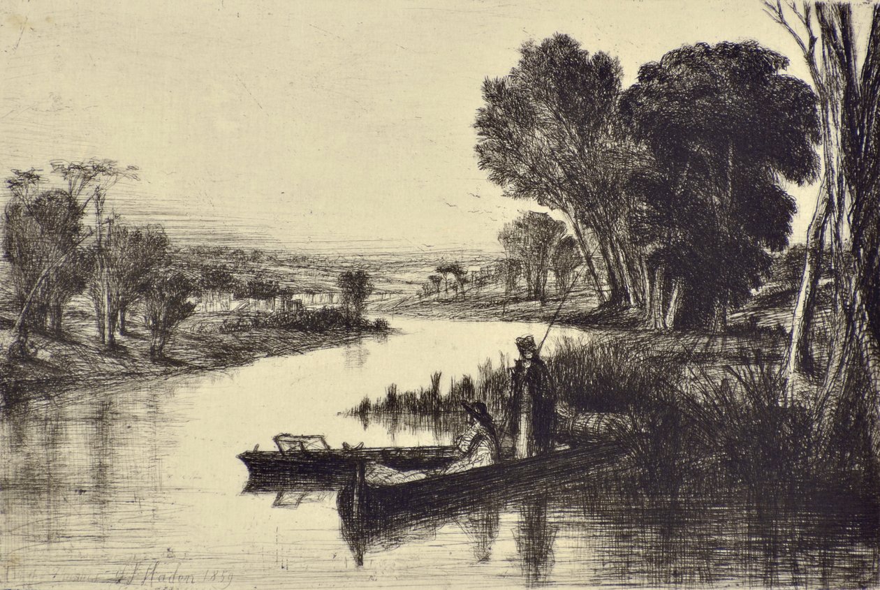 Thames Fishermen No.1 av Francis Seymour Haden