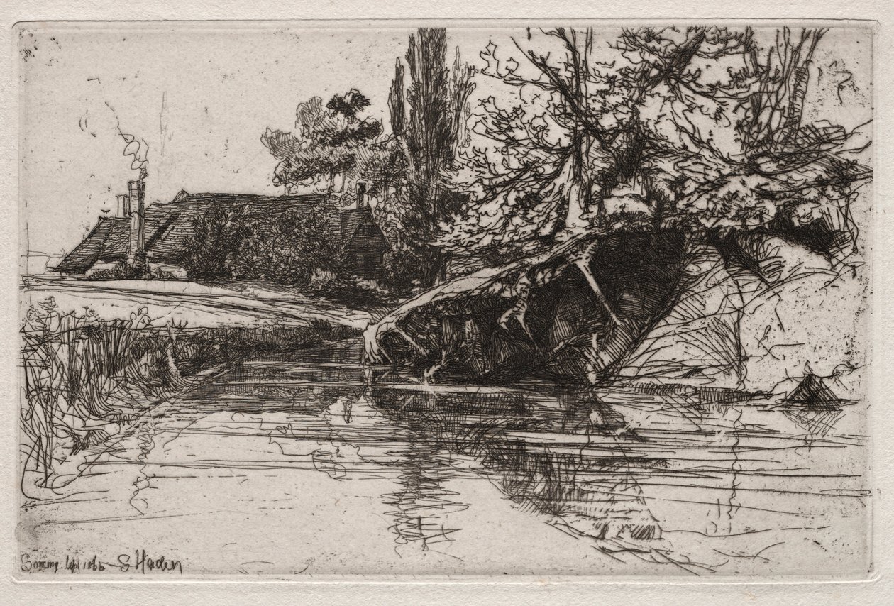 The Moat House, 1865. av Francis Seymour Haden