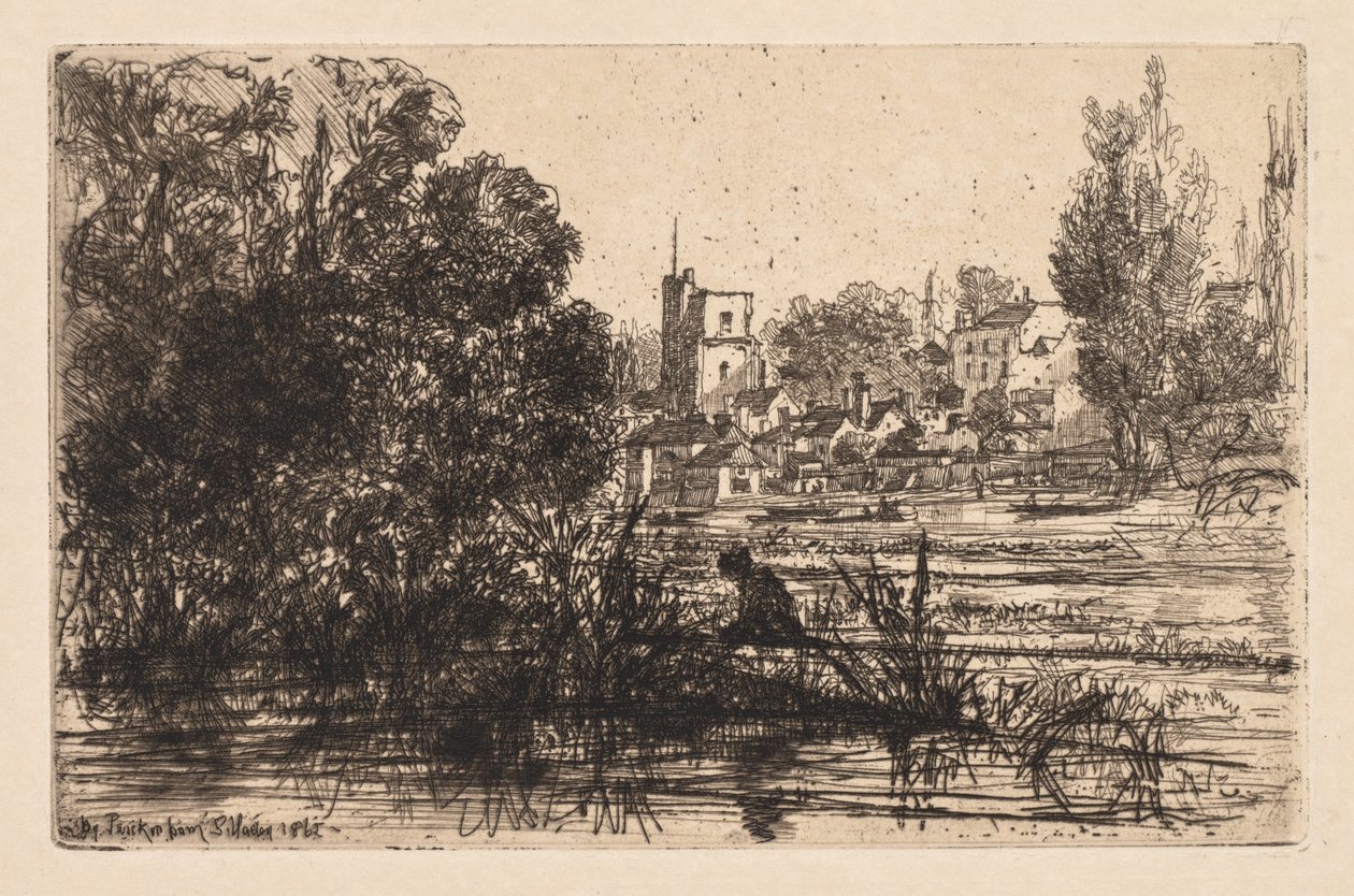 Twickenham kirke, 1865. av Francis Seymour Haden