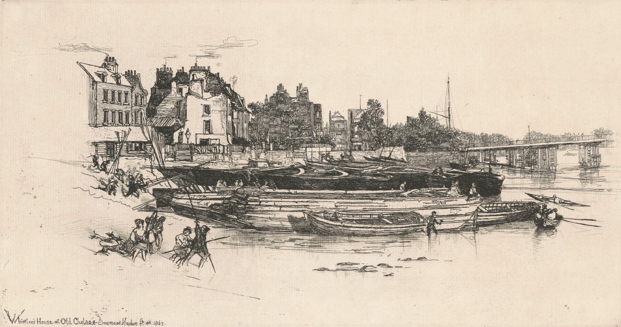 Whistlers hus i gamle Chelsea av Francis Seymour Haden