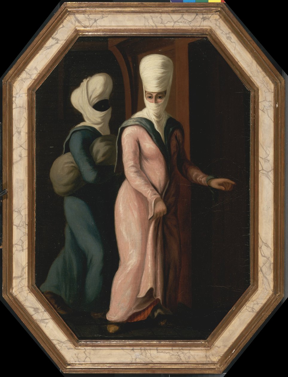En tyrkisk dame som går med slaven sin til badet, ca 1760 av Francis Smith