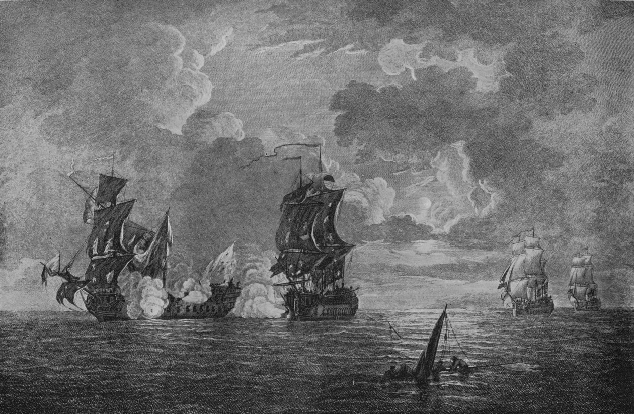 Fangst av Foudroyanten, c1760 av Francis Swaine
