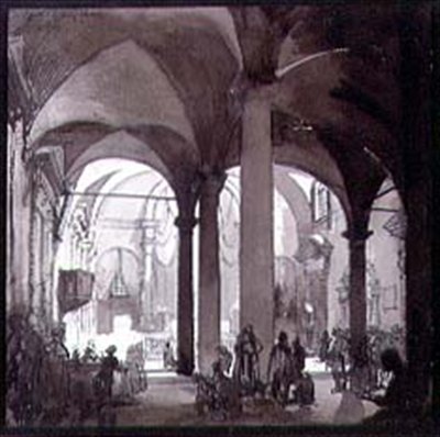 Innvendig utsikt over klosterkirken, San Felice, Firenze, 1900-tallet av Francis Sydney Unwin