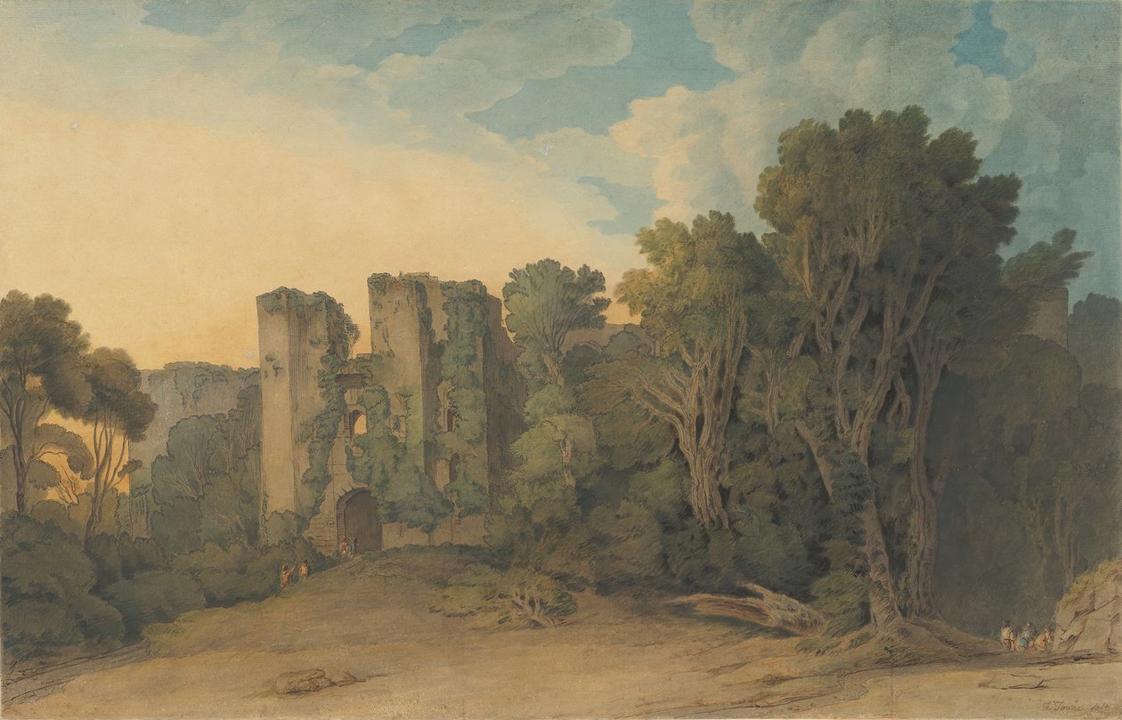 Berry Pomeroy Castle i fylket Devon, 1775-1805. av Francis Towne