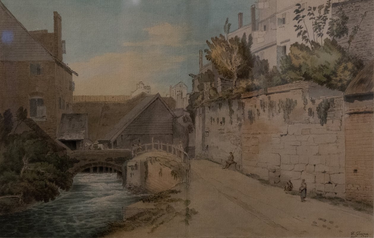 Exeter mellom Quay Gate og West Gate utenfor bymurene av Francis Towne
