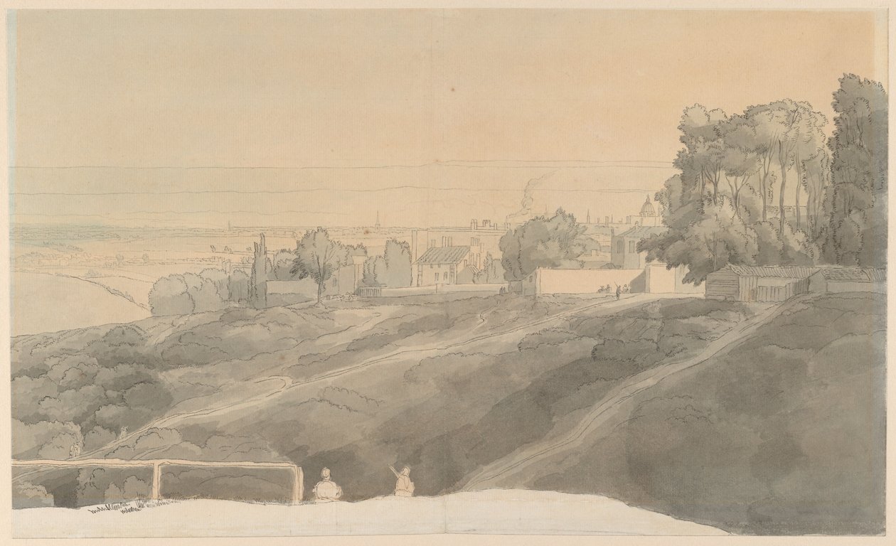 Hampstead Heath, kveldslys av Francis Towne