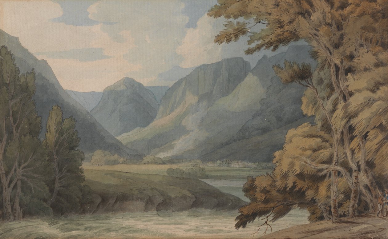 Utsikt i Borrowdale over Eagle Crag og Rosthwaite av Francis Towne