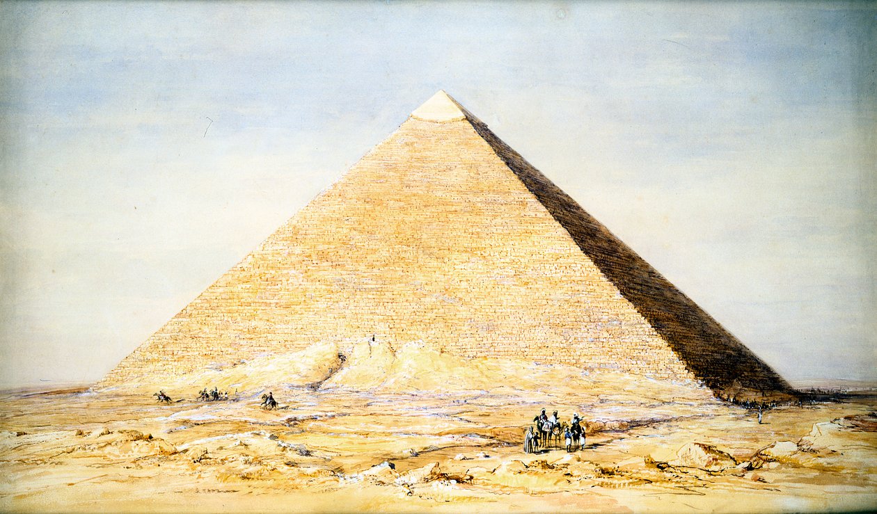 Den store Keopspyramiden i Giza, Egypt, 4. dynasti, Det gamle rike, 26. århundre f.Kr. 1831 av Francis Vyvyan Jago Arundale