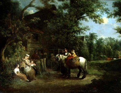 Country Folk utenfor en rustikk taverna av Francis Wheatley