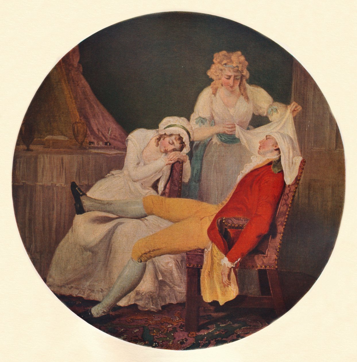 Lady Easys Steinkirk: A Scene from The Fearless Husband av Colley Cibber Act V, Scene 5, 193 av Francis Wheatley