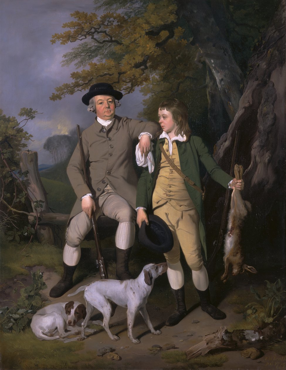 Portrett av en idrettsmann med sønnen hans, 1779. av Francis Wheatley