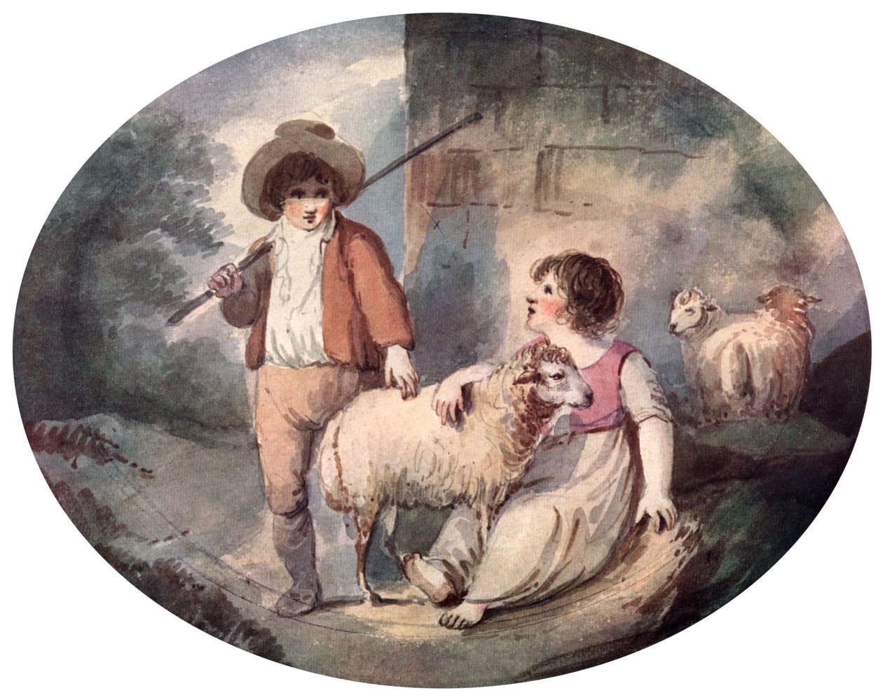 Den lille gjeterinnen, 1700-tallet, 1912 av Francis Wheatley