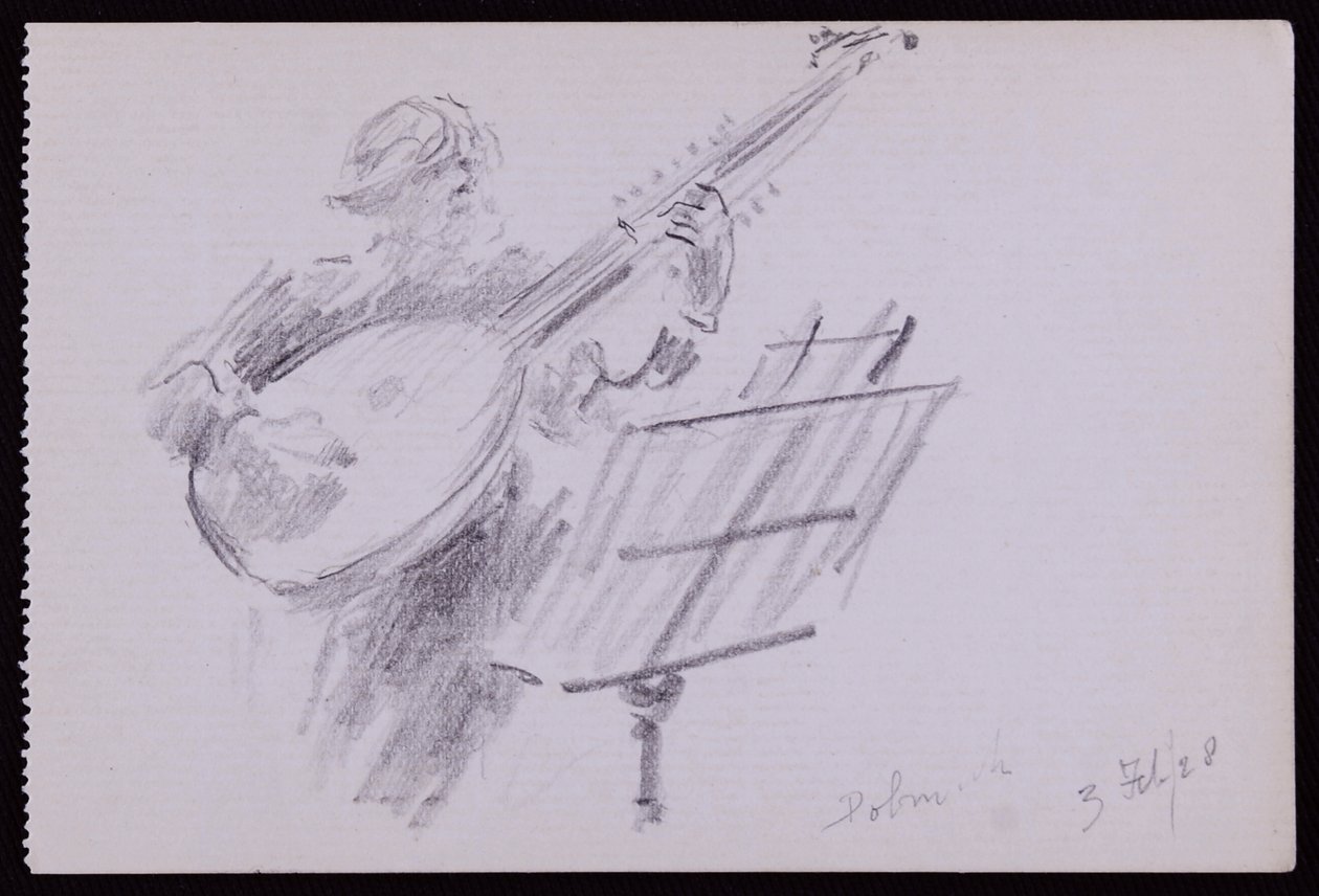 Portrett av Arnold Dolmetsch av Francis Wilfred Lawson