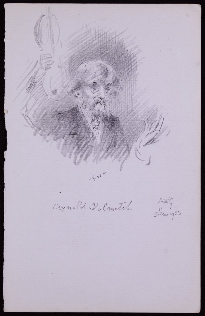 Portrett av Arnold Dolmetsch av Francis Wilfred Lawson