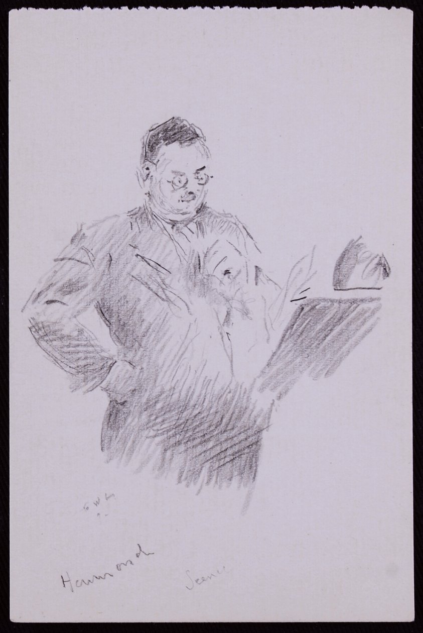 Portrett av Aubrey Hammond, ca. 1934 (blyant på papir) av Francis Wilfred Lawson