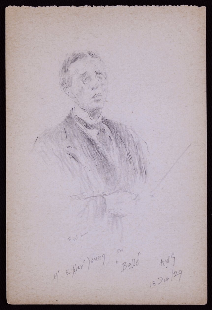 Portrett av E Alex Young av Francis Wilfred Lawson