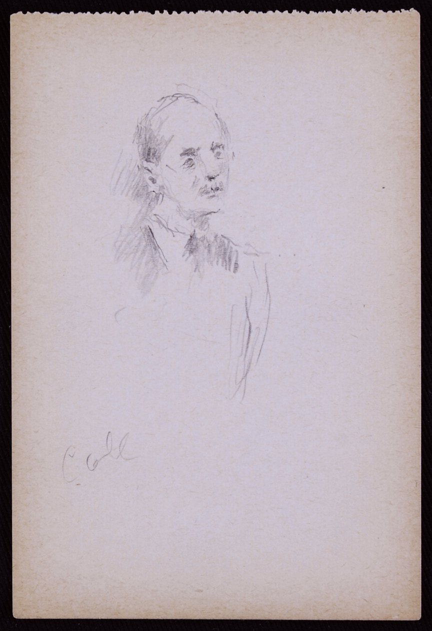 Portrett av Gerald Cobb, ca. 1930 (blyant på papir) av Francis Wilfred Lawson