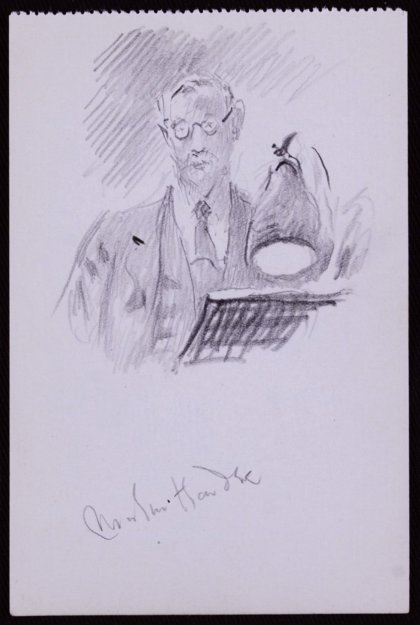 Portrett av Martin Hardie, ca. 1931 (blyant på papir) av Francis Wilfred Lawson