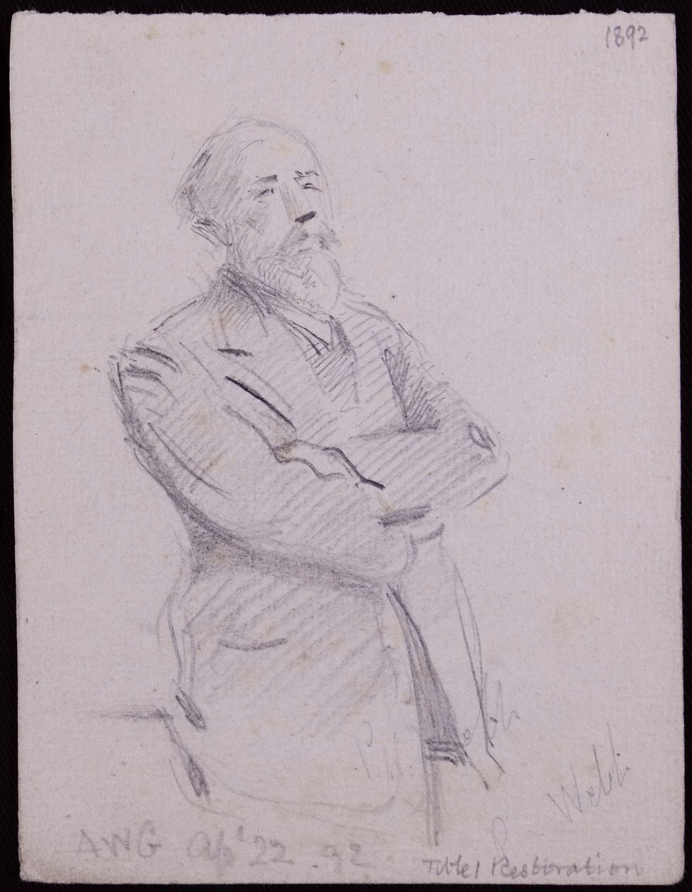 Portrett av Philip (?) Webb av Francis Wilfred Lawson
